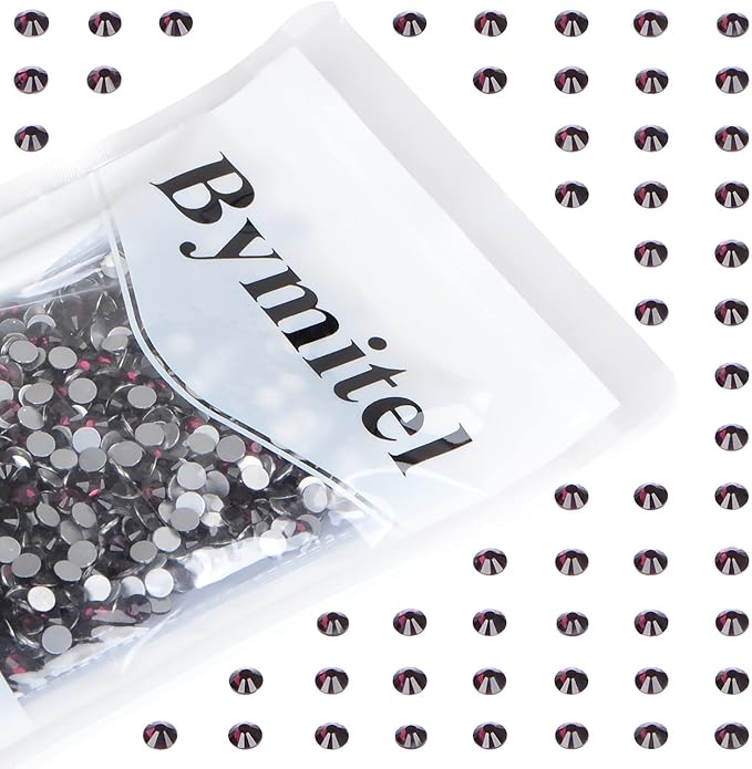 1440PCS Art Nail Rhinestones Non Hotfix Glue Fix Round Crystals Glass Flatback for DIY Jewelry Making with one Picking Pen (ss20 1440pcs, Amethyst)