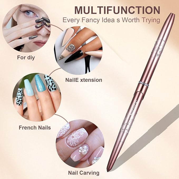 Acrylic Nail Brush Size 4,KEMEISI 100% Pure Kolinsky Nail Art Brushes Sturdy Handle Oval Shaped Acrylic Powder Nail Design Tools for Professional Manicure DIY Home Salon (Brown Gradient)
