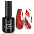 Beetles Red Gel Nail Polish - 15ml Sparkly Glitter Diamond Red Gel Polish for Girls & Women - Soak Off, UV Nail Lamp Included Valentines Gift for Women