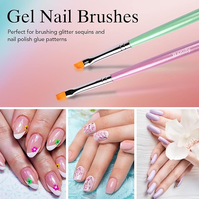 Nail Art Brushes for Gel Art Design Brush Tools Dual-Head Pen Painting Set Include Extension Brush Liner Brush Dotting Pen for DIY Manicure Polish