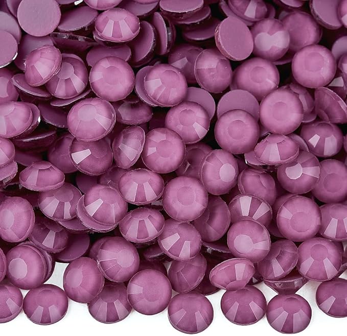 Blinginbox Flatback Rhinestones Round Gems, 1440pcs Luminous Series Glass Stones Neon Gems Non Hotfix Crystal Rhinestones for Nail Charms Crafts Clothes Tumblers,Pearly Purple Neon,SS20.