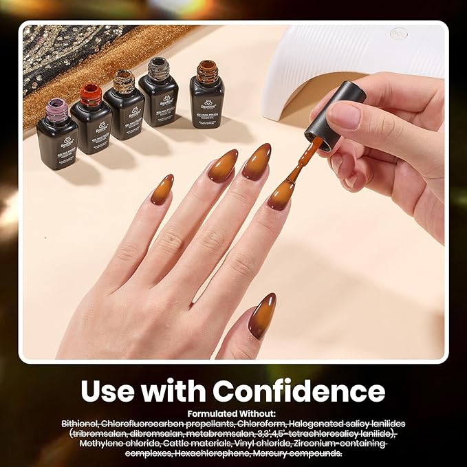beetles Gel Polish Set - Gel Nail Polish Kit Gilded Veil 25 Colors Black White Burgundy Blue Nude Grey Green Glitters UV Led Nail Polish with Top Base Coat Soak off Nail Art Gift for Women