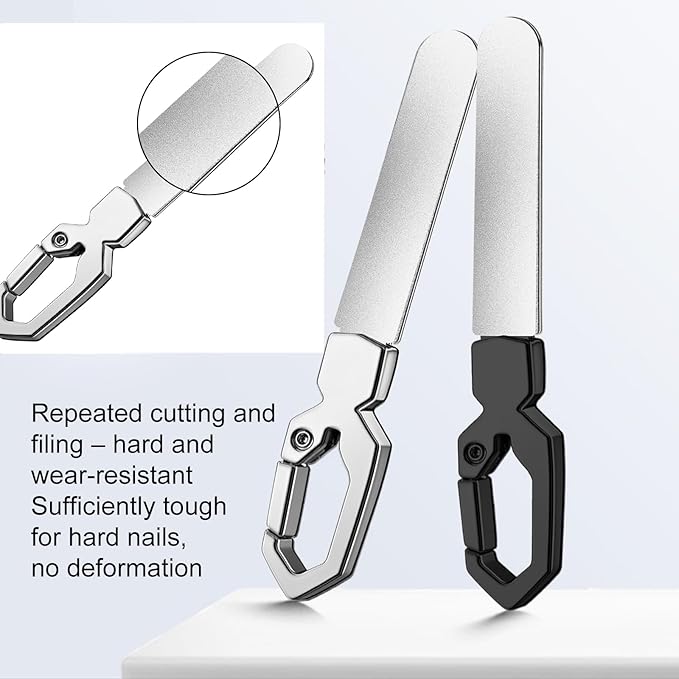 Stainless Steel Double Sided Nail File - Professional Metal Fingernail Toenail Tool for Men (Thick Nails) & Women, Washable Reusable Durable with Travel-Friendly Leather Case, Home & Salon Use