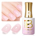 Beetles Lilac Ripple Nude Pink Gel Nail Polish - 15ML Neutral Jelly Nude Pink Nail Polish Base Color Nail Concealer Sheer Translucent Effect Soak Off UV LED French Nail Art DIY Manicure Gift for Women