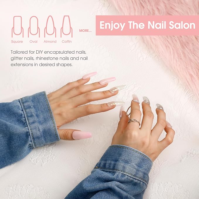 ROSALIND White Poly Extension Gel, 2.7 oz White Poly Nail Gel for Nail Art Decoration, Builder Pink Nail Thickening Extension Easy to DIY Use at Home Need UV Lamp