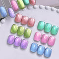 Born Pretty Cat Magnetic Eye Gel Nail Polish Set,6 Colors Spring Summer Pastel Mirror Effect Magnetic Gel Polish Glass Smoothie U V Gels for Nail Art Manicure DIY at Home 7ML