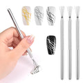 3Pcs 7-pin Nail Liner Tool Nail Art Pen Bendable Ultra-thin Stripe Nail Brush, Drawing Dotting Sculpting Manicure Styling Tool, for Home DIY Nail Salon (3PCS)