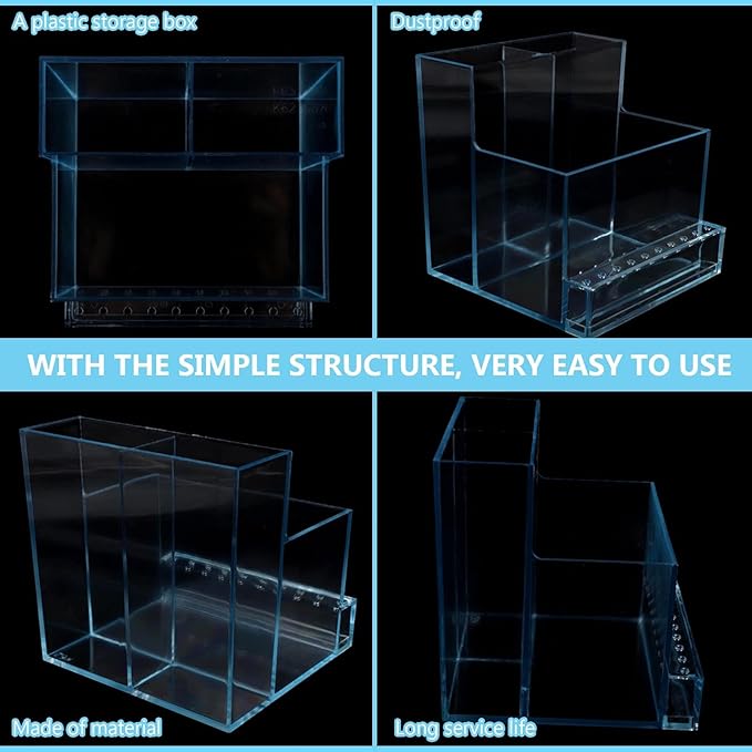 Beaupretty Nail Drill Bits 2pcs Nail Drill Bit Holder Box Professional Nail Art Polishing Grinding Drill Bit Holder Display Storage Box Bit Case Organizer for Nails Blue Makeup Brush Holder