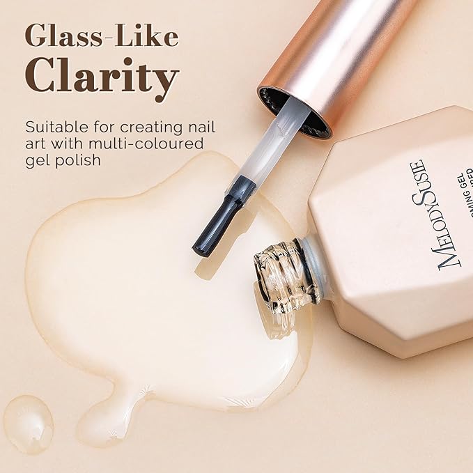 MelodySusie 2PCS Clear Blooming Gel and Top Coat Set for Nail Design, Marble Watercolor UV Gel Nail Polish, Spreading Effect Sheer Painting Gel Nail Art Supplies, Nail Salon Manicure at Home for Women