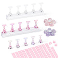 AIMEILI Nail Stand for Press On Nails, Fake Nail Holder for Painting Nails, Solid Acrylic Nail Stands for Nail Practice with Reusable Putty Gift Box for Home DIY Beginner Salon Supplies