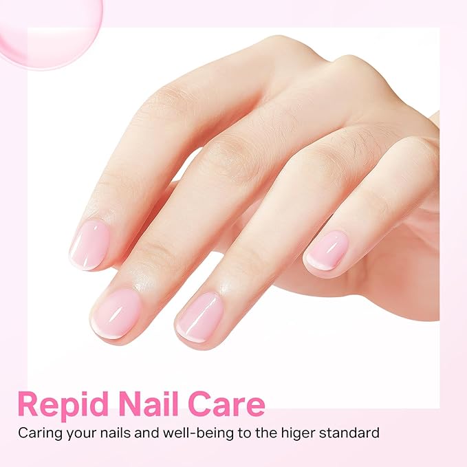 MIZHSE Nail Strengthener and Growth Nail Hardener Extra Strong and Growth, Nail Repair for Thin and Damaged Nails, Concealer Ridge Filler Foundation Polish Pink 16ML