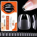 Extra Short Square Nail Tips, 360Pcs Acrylic Soft Gel Nail Tips for Full Cover Nail Extension Home DIY Nail Salon, 15 Sizes