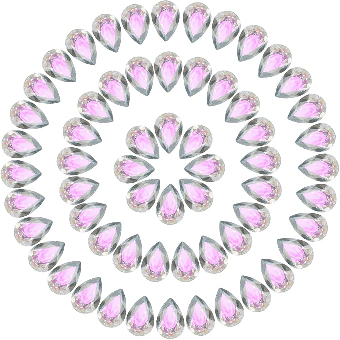MECCANIXITY Teardrop Rhinestones 7x10mm, 84 Pcs Pointed Back K9 Glass Shiny Drop Shaped Rhinestones Crystal Gems for DIY Jewelry Making Crafts, Moon Silver