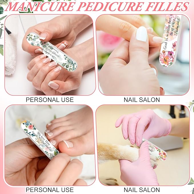 50 Pack Mother's Day Mini Nail Files Gifts Bulk Holiday Mini Emery Boards Double-Sided Mothers Party Nail Files Favors Bulk Stocking Stuffer for Employee Appreciation Teacher Staff Coworkers