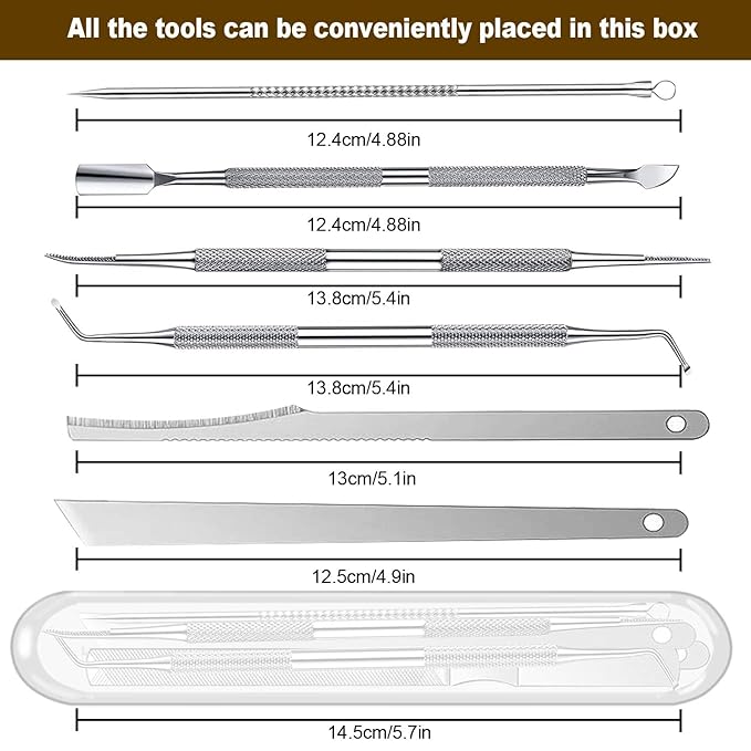 7-Pack Ingrown Toenail Tool, Toenail File and Lifters, Professional Surgical Stainless Steel Ingrown Toenail Tool- Safe Nail Cleaning Treatment Pedicure Tools Kit Under