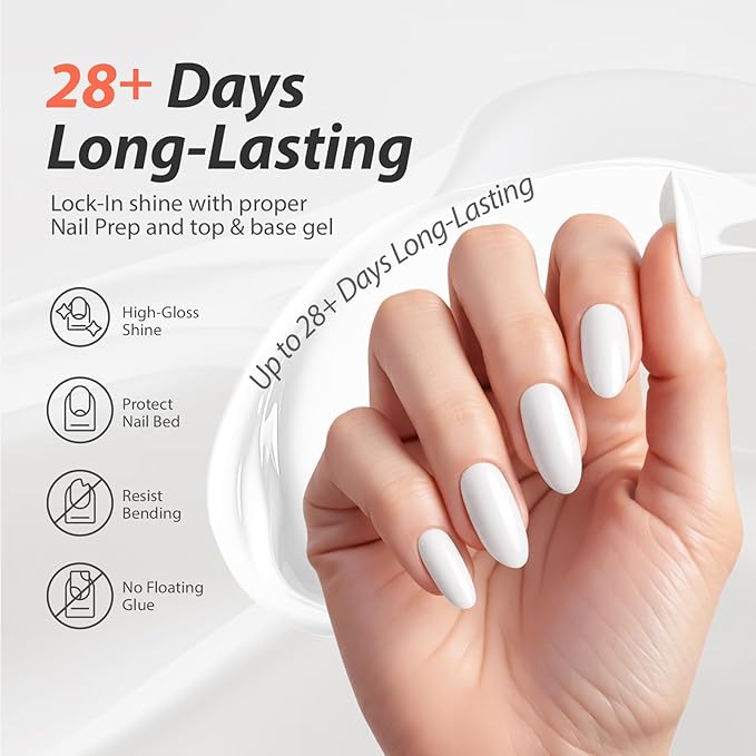 Makartt Ultra-Pigmented White Gel Nail Polish 15ml, One N'Done White Gel Polish One-Coat High-Gloss Ceramic Shine, Salon-Grade UV Nail Art Manicure DIY Salon Home