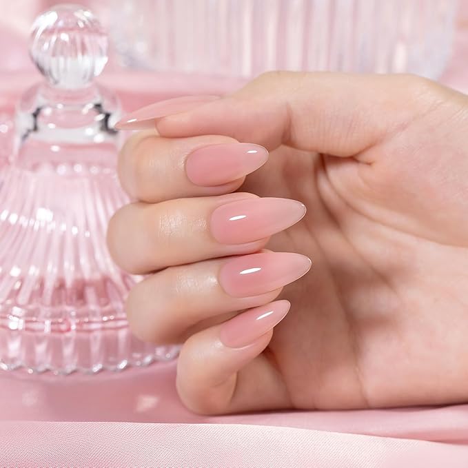 RARJSM Rubber Base Gel Nail Polish Tea Rose Pink Nude Skin Tone Rubber Base for Nails Natural Nude Color French Manicure Brush on Extend Gel Builder Soak Off Curing Requires 15ml Salon Home DIY