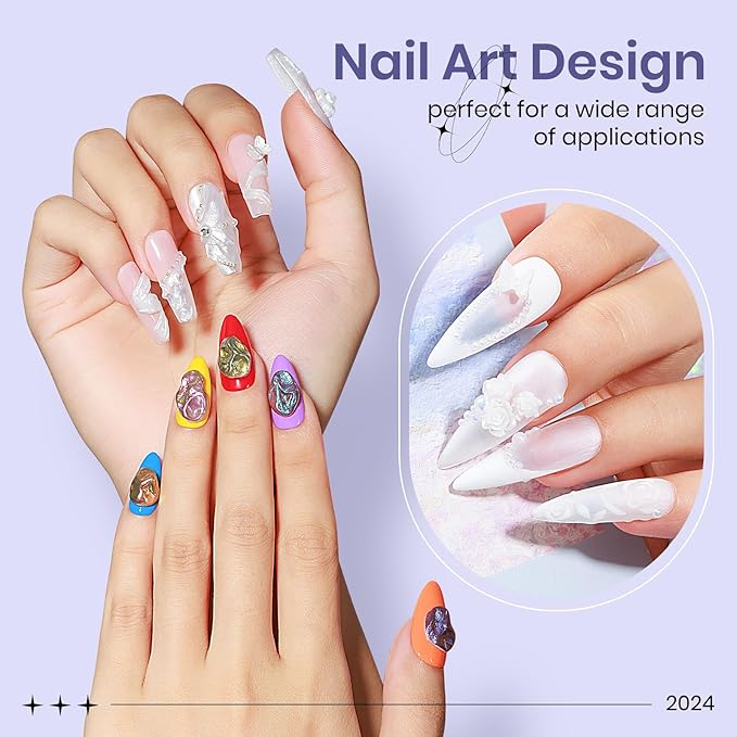 60g 3D Sculpting Gel for Nail art, Solid Builder Gel Pearl White, No Stick Hand 3D Hard Gel for Nail Sculpting & Art, Nail Extension & Carving, 5D Ribbon Bow Designs