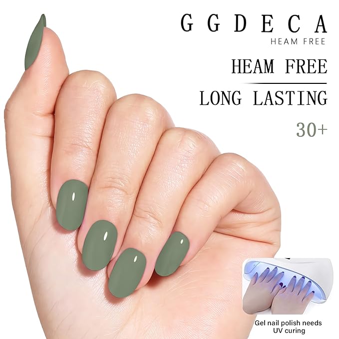 15ml Sage Green Gel Nail Polish, Green Gel Polish, Same Color Same Bottle, High Gloss U V Soak Off Nail, DIY Sparkle Manicure Salon