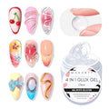 Makartt 3D Gel Nail Art: Clear Solid Builder Nail Gel 4 in 1 Non-sticky for Extension UV Glue for Acrylic Nails Rhinestones 3D sculpting Hard Gels UV/LED Lamp Required 15ml