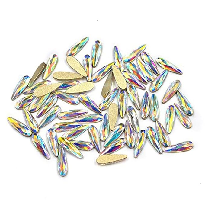 Nail Art Water Drop Rhinestones Flatback 3D Crystal Stones Manicure Decorations 50Pcs
