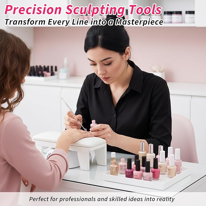 3Pcs Sculpting Nail Tools for Nail Art, Dual-Head 3D Gel Advanced Nails Art Sculpture Pen, Nails Dotting Tool Fingernail Polish Design for Salon Home DIY