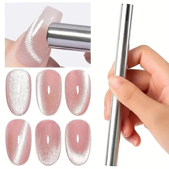 9PCS Cat Eye Magnet For Nails Cat Eye Gel Nail Polish Magnet Tools Set Double-Head Strong Suction Nail Magnet Stick Nail Cat Eye Magnet Nails Square Round Magnet Pens Diverse Cat Eye Effect