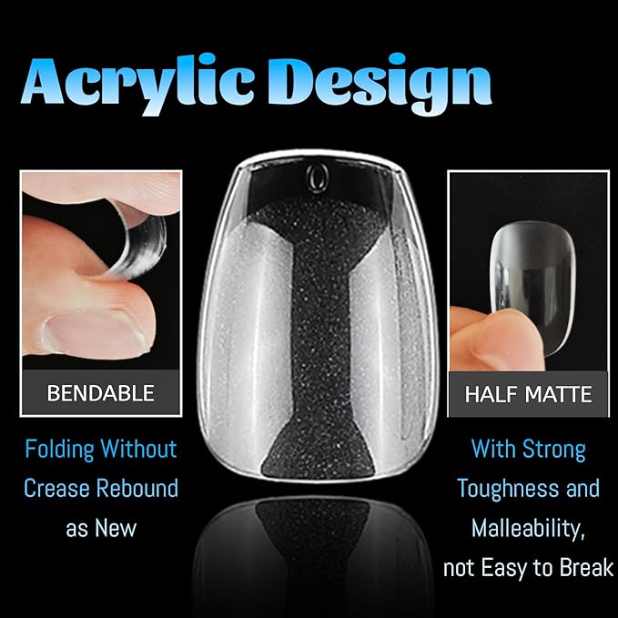 240pc Coffin Gel Nail Tips Short Fake Nails Clear Press on Nails Acrylic Nails Tips, 12 Size XS Full Cover Nail tips Coffin Soft Gel Nail Tips False Nails Extension Artificial Fingernail