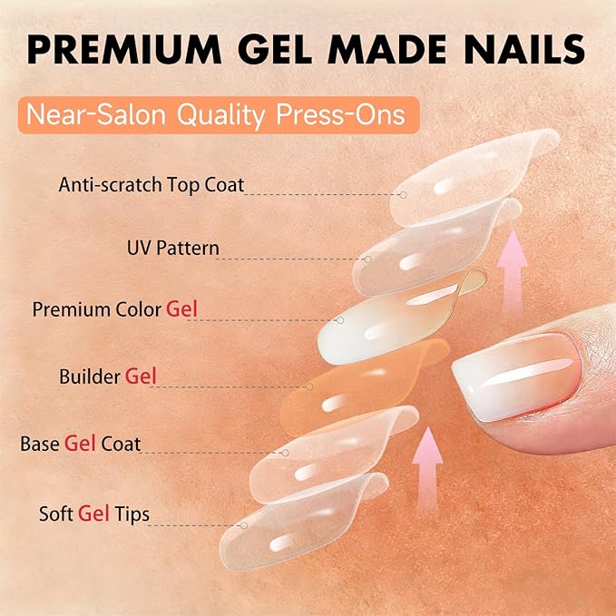 Chrome Ombre Pink Press on Nails Short Square, Glazed Cute Fake Nails with Sparkle Mirror Design, Shiny Glitter Glue on Nails Short, Gradient Nude Gel Nail Press ons with Glue 30 Pcs