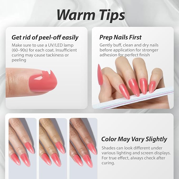 Makartt Jelly Pink Nude Red Gel Nail Polish Set 15ml One N'Done 6 Colors Sheer Gel Polish Kit Soak Off High-Gloss Salon-Grade UV Nail Art Manicure DIY Salon Home - Warm Rose