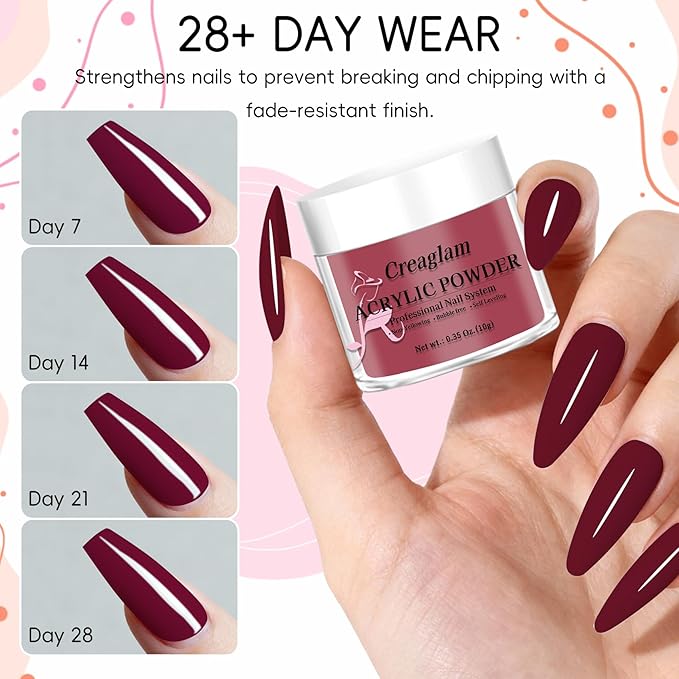 16 Color Acrylic Nail Powder Kit - for DIY Nail French Extensions & 3D Art, No Lamp Needed, Non-Yellowing, Professional Salon Quality, Bubble Free & Long Lasting