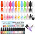 vrenmol 12PCS Airbrush Gel Nail Polish Hema-Free: No Need Dilution Airbrush Gel Nail Polish 12 Bright Colors Airbrush for Nails Paint Stencils Patterns Gradients Ombre French Nails Manicure Pedicure