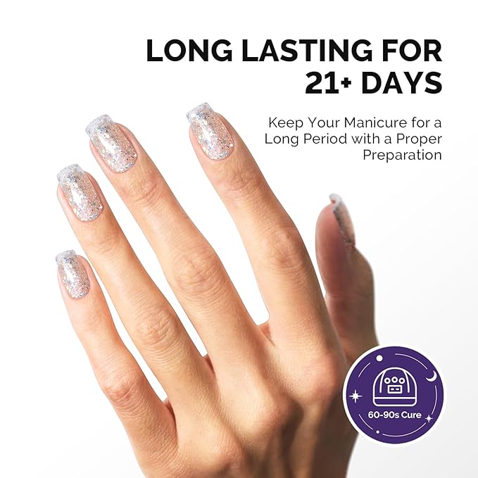 MelodySusie Galaliver Silver Glitter Gel Nail Polish, 15ML Shimmer Silver Diamond Sparkle Gel Polish Soak Off UV LED Cured Long Lasting Gift for Women DIY Nail Design Nail Art Manicure X09