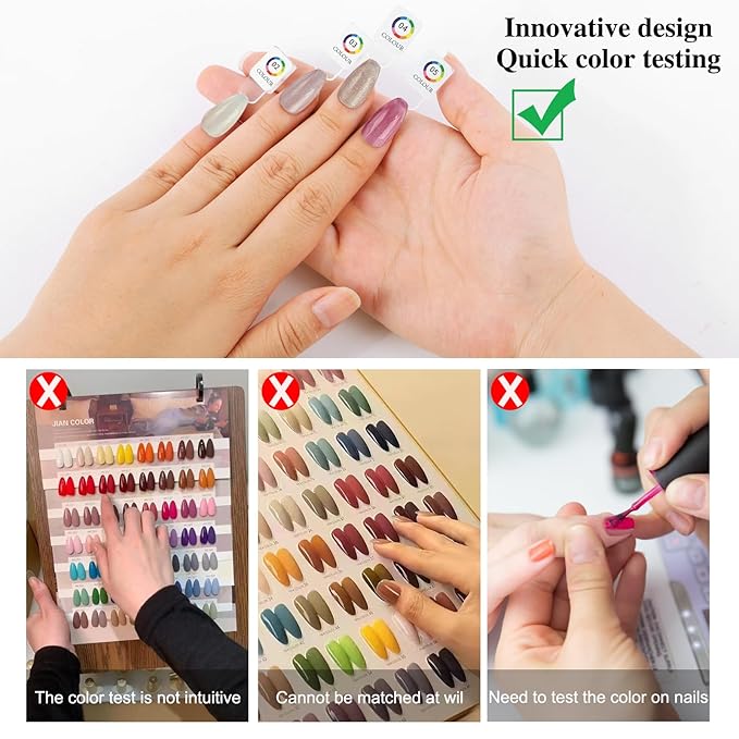 96 Magnetic Nail Color Book,Leather Magnetic Color Display Book with 96PCS Magnetic Tips & 1-120 Number Labels,Perfect for Nail Polish Nails Art Design(Pink)