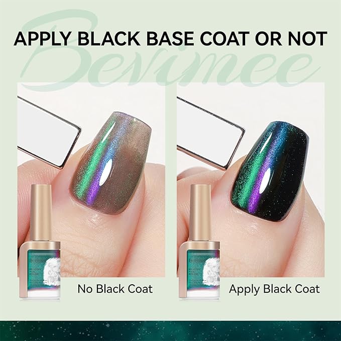Magnetic Nail Polish Quick Dry Cat Eye Nail Polish Non Gel for Fingernail Air Drying Fast Green Nail Lacquer Salon-Quality Manicure Gift For Women Girls