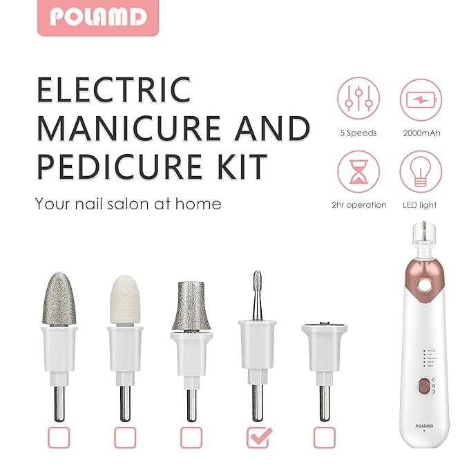 Cylindrical Milling Cutter, Nail Drill Bit for POLAMD Professional Manicure Pedicure Set for Removing Cuticles(Device not Included)
