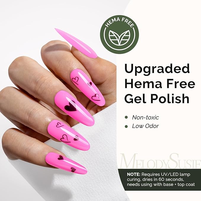 MelodySusie Hema Free Gel Nail Polish, 0.5 Fl Oz Thick Pinkish Purple Gel Polish, Non-Toxic, Long Lasting, Soak Off UV Nail Polish, Manicure Nail Design Salon DIY Nail Art at Home K1094