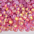 Blinginbox Flatback Rhinestones Round Gems, 1440pcs Luminous Series Glass Stones Neon Gems Non Hotfix Crystal Rhinestones for Nail Charms Crafts Clothes Tumblers,Rose Luminous Opal,SS20.
