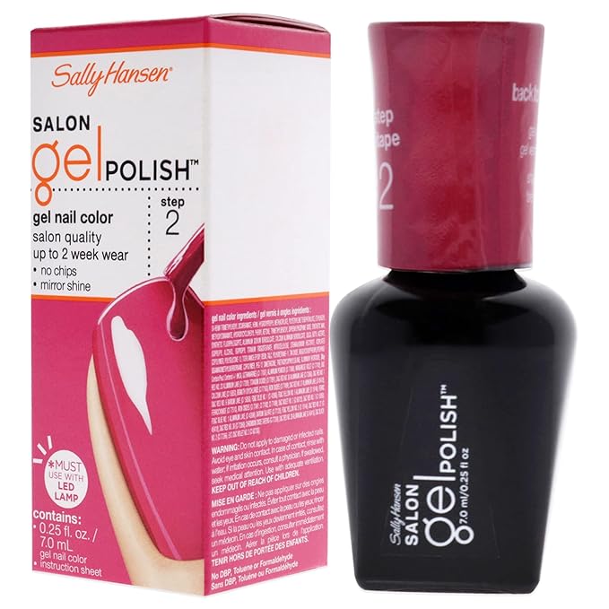Sally Hansen Salon Pro Gel Nail Polish Lacquer, Back to the Fuchsia, 0.24 Fl. Oz.