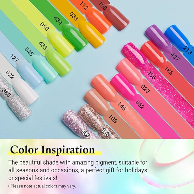 AZUREBEAUTY 31 Pcs Dip Powder Nail Kit Starter, 20 Colors Neon Glitter Purple Blue Yellow Dipping Powder Liquid Set with Top/Base Coat Activator for French Nail Art Manicure DIY Salon Gifts for Women