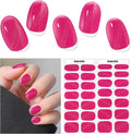 Semi Cured Gel Nail Strips,28 pcs Cat Eyes Gel Nail Stickers with UV Light Required,Long Lasting Nail Art Stickers, Easy to Apply（Rose red Cateyes