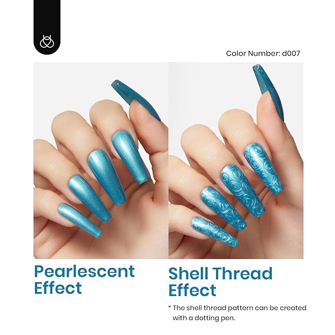 Beetles Blue Gel Polish Set - Mermaid Treasures Collection, Glitter Pearl Polish Navy Dark Blue Colors Gel Nail Art Design Soak off Uv Led Nail Lamp St Patrick Day