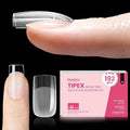 Beetles Tipex Instant Apex Nail Tips Square Short 16 Sizes 192 Pcs Pre-Etched Pre-Building Strong Thick Acrylic Tips