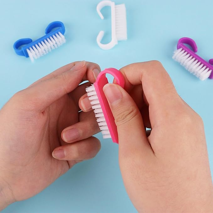 Travel Size Handle Grip Nail Brushes, 24 Pack Nail Cleaning Brushes, Hand Scrub Cleaning Brush for Nails and Toes