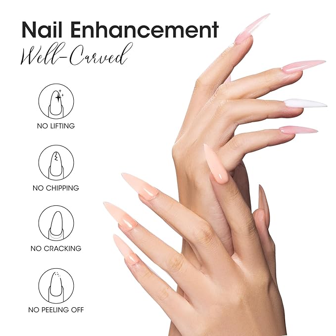 GELLEN Builder Gel Kit - Nail Extension Gel Nude Pinks White Light Orange Builder Nail Gel Kit 4 Colors Hard Nail Gel Builder 15ml
