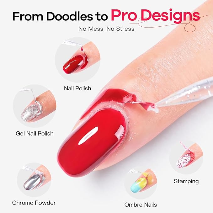 Polish Liquid Latex for Nails: 100% Solves Gel Overflow to Save Cleaning Time - Latex Nail Polish Barrier Peel off Protectors for Easy Practice Many Times, Perfect for Beginners