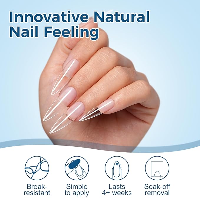 TOMICCA Long Stiletto Nail Tips, 240Pcs 12 Sizes Almond Fake Nails Ultra Half Matte Acrylic Gel Nail Tips Full Cover False Nails for Nail Extension Home DIY Salon