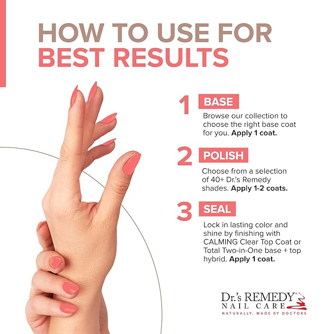 Dr’s Remedy Enriched Nail Polish: Non Toxic, All Natural, and Organic - Doctor Formulated: Strengthens, Restores, Heals, and Protects '24-Free' - GIDDY Grapefruit