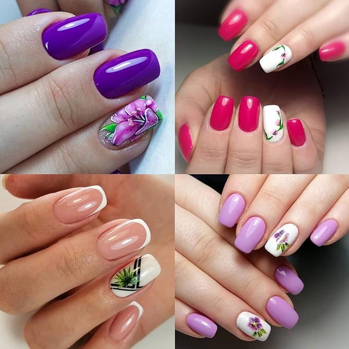 LoveOurHome 360pc Medium Squoval Nail Tips Clear Fake Nails Soft Gel Nail Tips Full Cover Round Square Acrylic Nails Clear Press on Nails Medium False Fingernail 15 Sizes for Gel Nail Extension