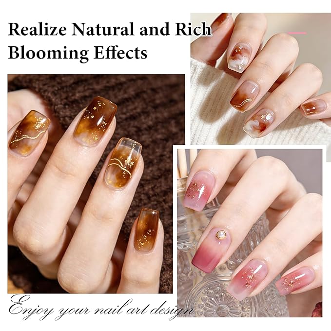 JODSONE 100ml Clear Blooming Gel Refill Bottle, Large Capacity Nail Art Blossom Gel for Marble Watercolor Floral Print Effects, Easy to Apply, DIY Salon Manicure Supplies